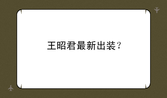 王昭君最新出装？