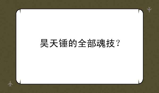 昊天锤的全部魂技？