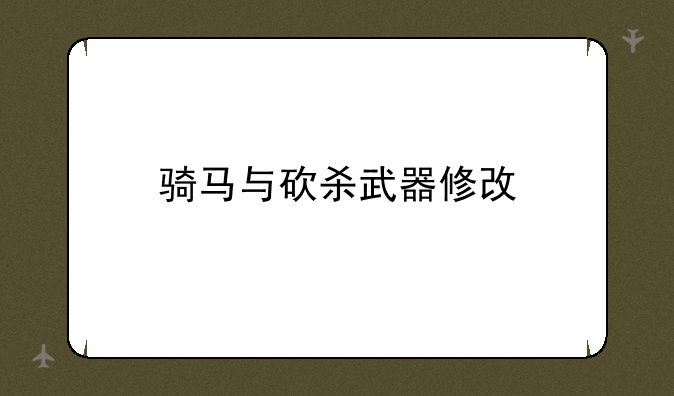 骑马与砍杀武器修改