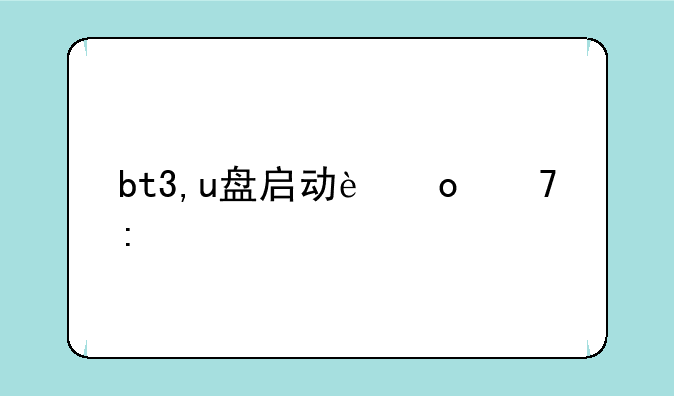 bt3,u盘启动进不去系统