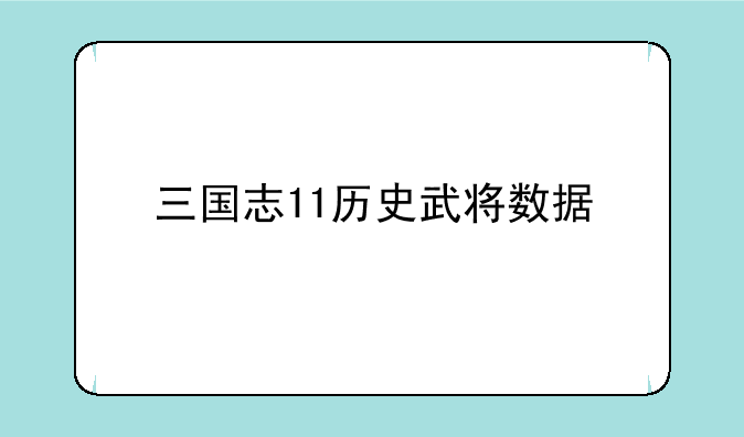 三国志11历史武将数据