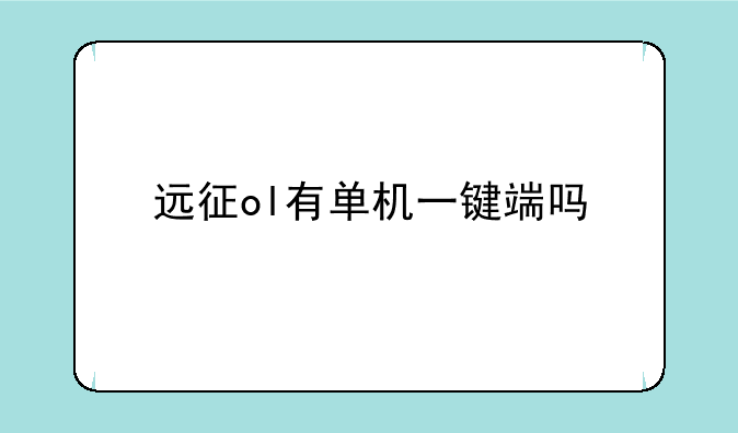 远征ol有单机一键端吗