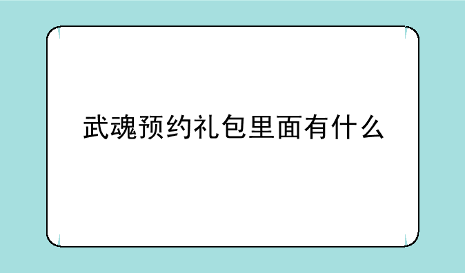 武魂预约礼包里面有什么