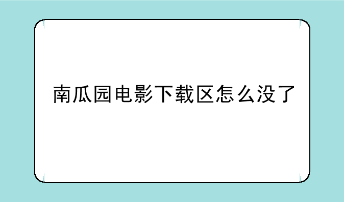 南瓜园电影下载区怎么没了