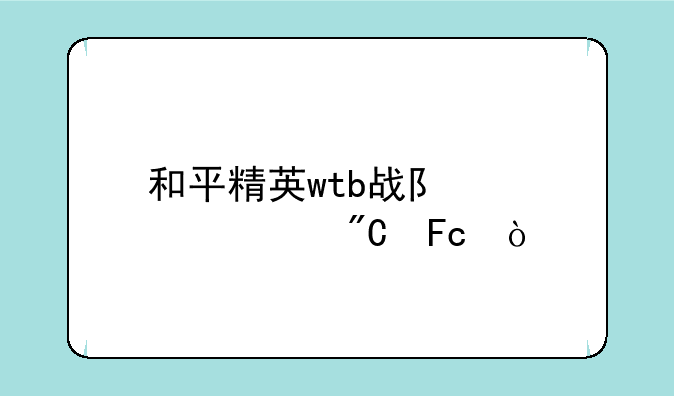 和平精英wtb战队全部成员？