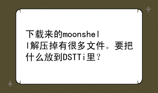 下载来的moonshell解压掉有很多文件。要把什么放到DSTTi里？