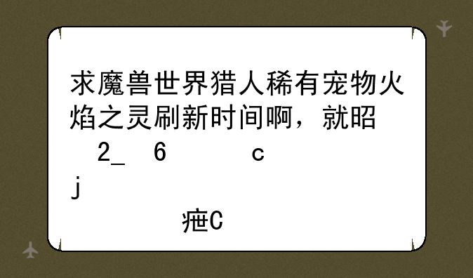 求魔兽世界猎人稀有宠物火焰之灵刷新时间啊，就是北荆棘谷的那个豹子，叫博格雅恩？