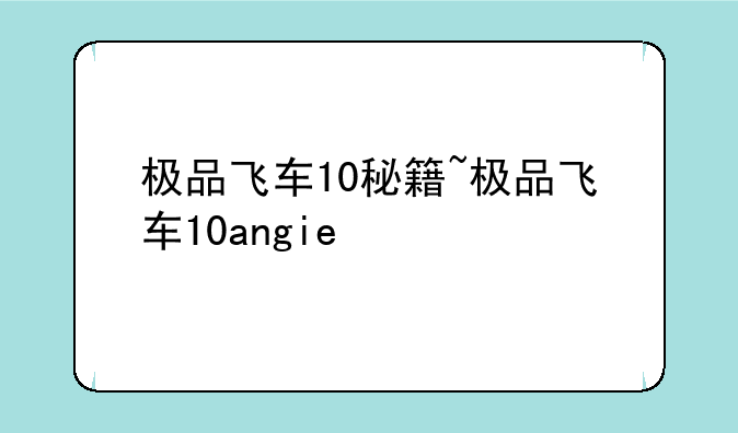 极品飞车10秘籍~极品飞车10angie